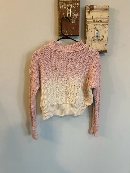 Anthropologie Marci Dip Dye Cable Knit Ombre Sweater - Picture 3 of 4